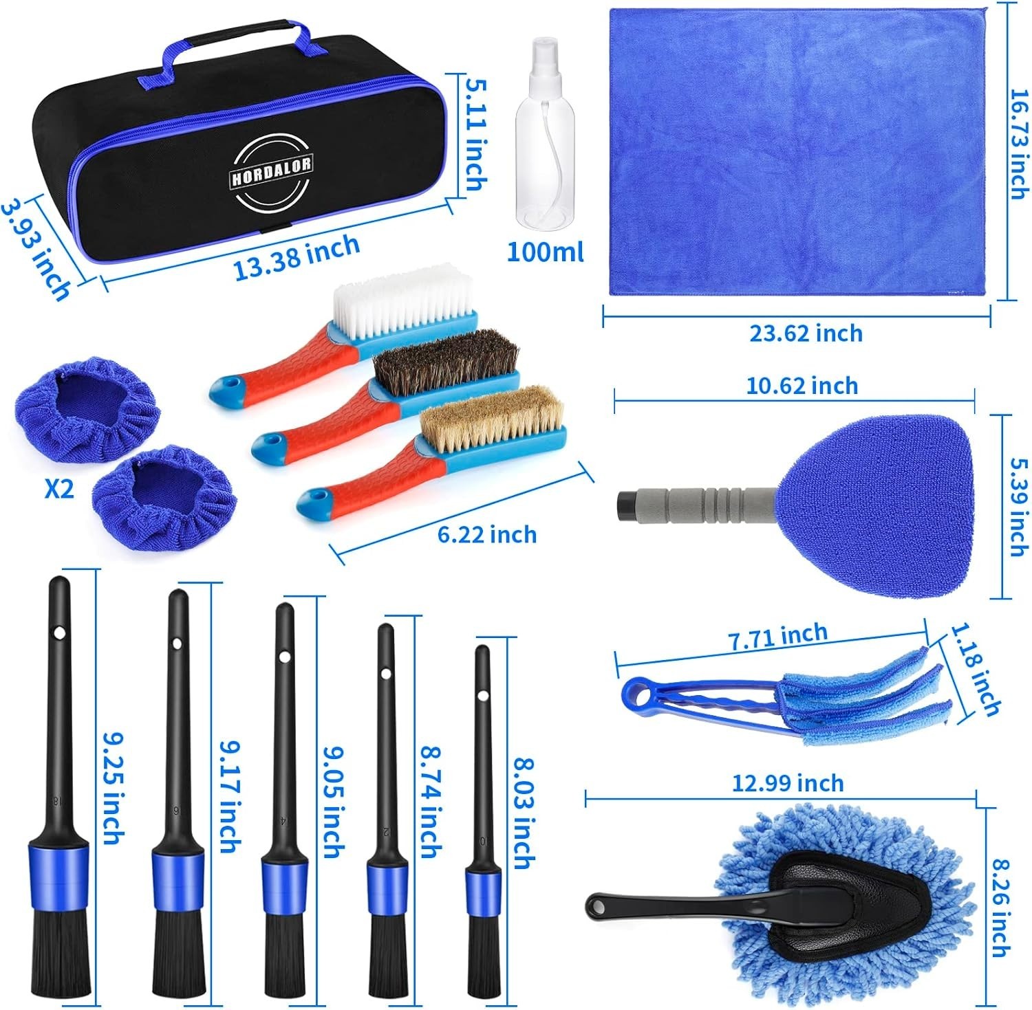 17Pcs Car Interior Detailing Kit with Windshield Cleaning Tool, Detailing Brush gallery