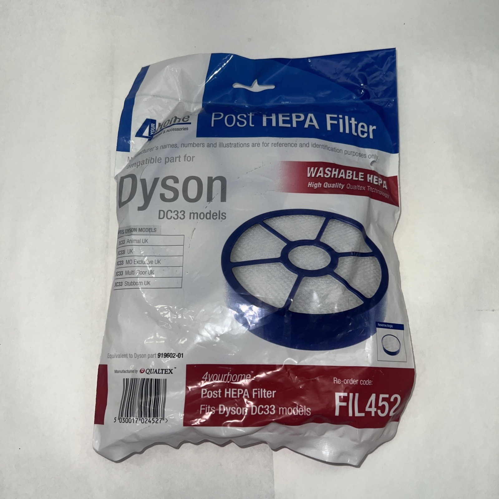 New Qualtex Replacement Post HEPA Filter for Dyson DC33 DYR-1821 10-2330-08 gallery