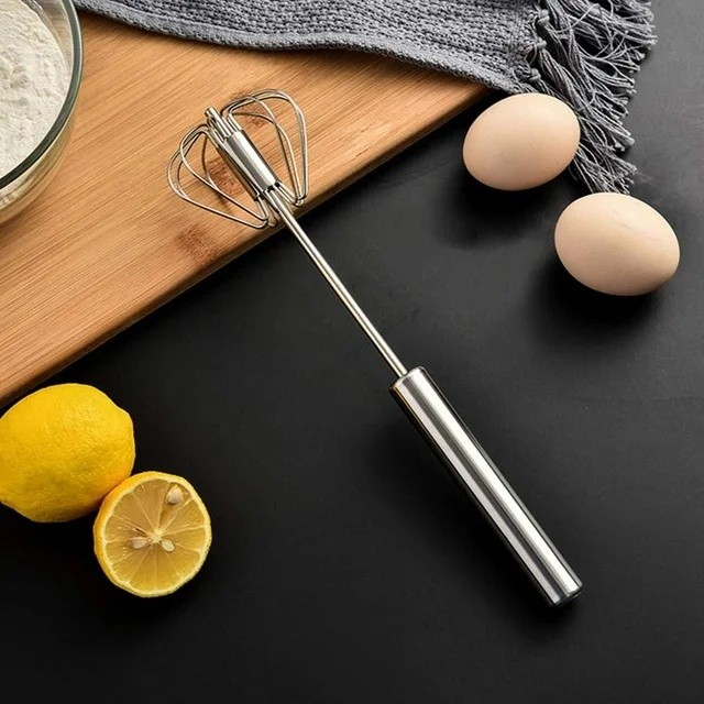 Semi-Automatic Egg Whisk Hand Push Egg Beater Stainless Steel Blender Mixer Tool gallery