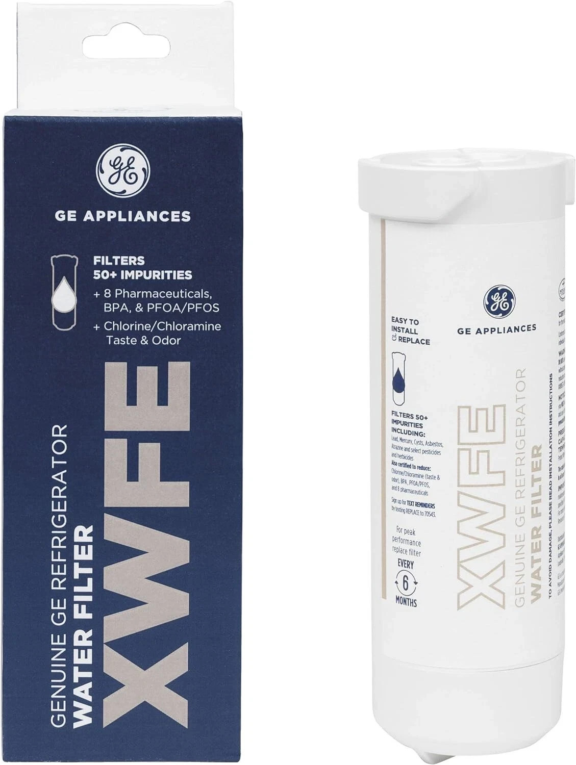 Quantity 1, GE® XWFE Refrigerator Water Filter Genuine with RFID Chip Sealed NEW gallery