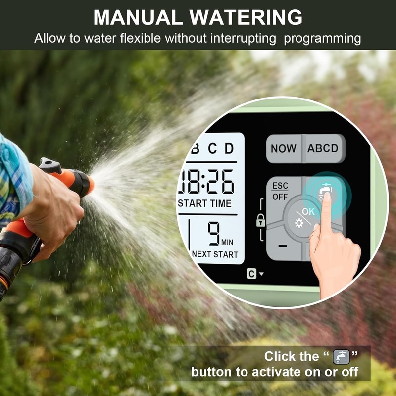 Smart Sprinkler Timer Programmable Water Timer for Garden Irrigation Auto 4 Zone gallery