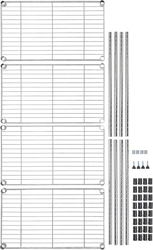 4-Shelf Adjustable Storage Shelving Unit for Garage, Steel Wire Rack, 200 Pound gallery