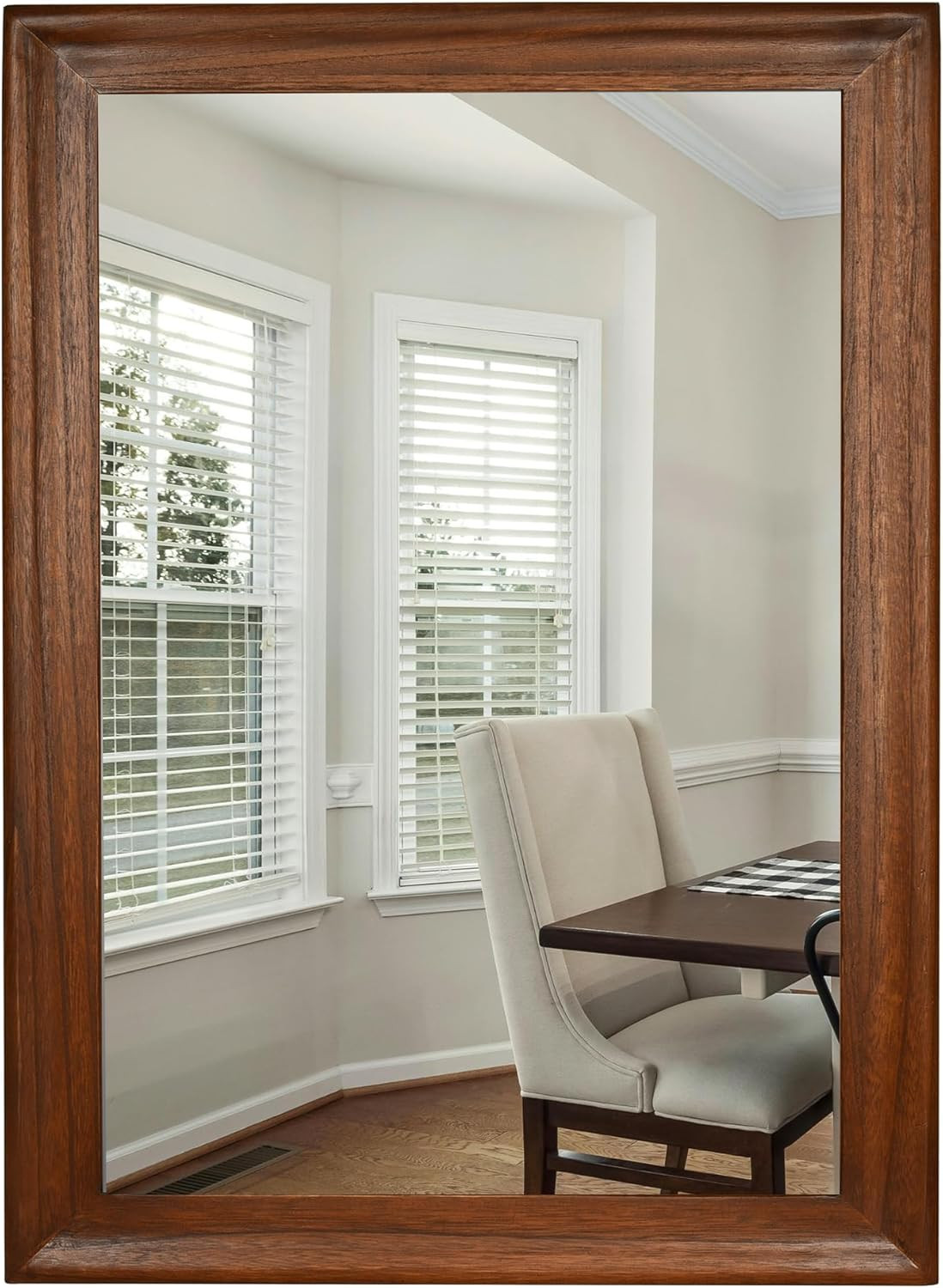 Rustic 30x40 Inch Walnut Brown Bathroom Mirror - Farmhouse Wall Decor gallery