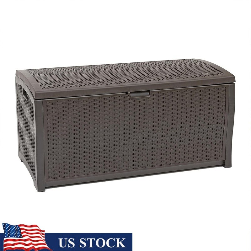 Durable Outdoor Storage Box Resin Deck Chest Waterproof Patio Organizer New gallery