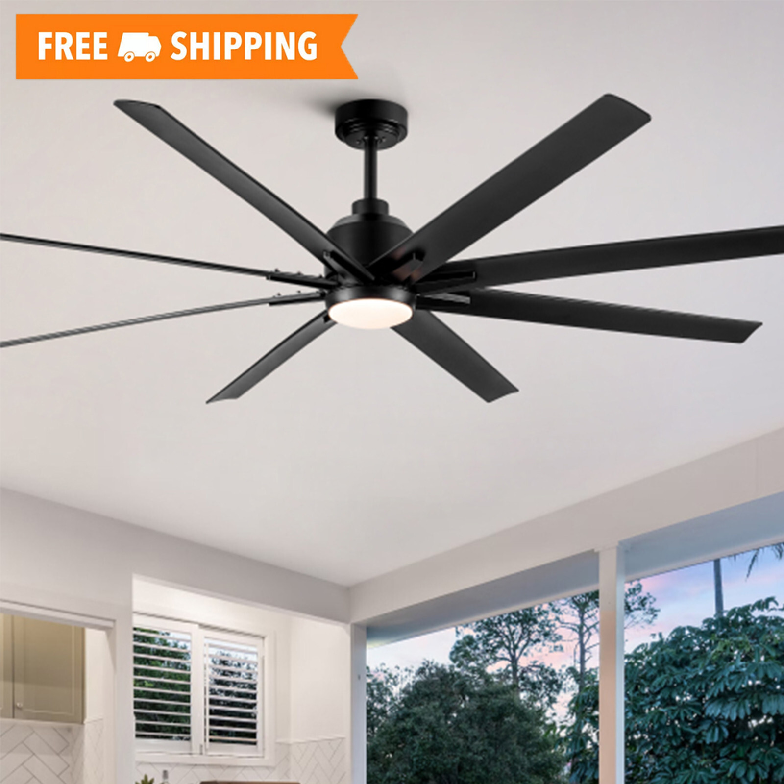 72 In Ceiling Fan with LED Light, ABS Modern Fan with Remote Control gallery