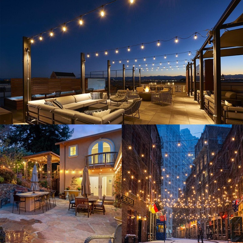 48FT Outdoor String Lights Weatherproof for Wedding Patio Garden Backyard Party gallery