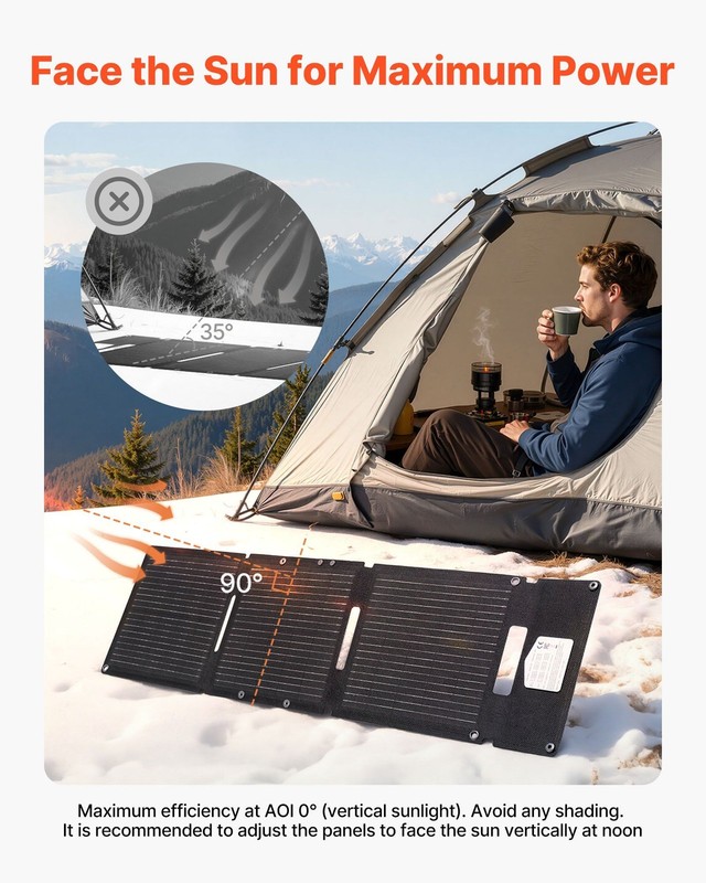 Ultra-Light 30W Foldable Solar Panel, N-Type Mono, 24% Eff, IP65, -10°C to 65°C gallery