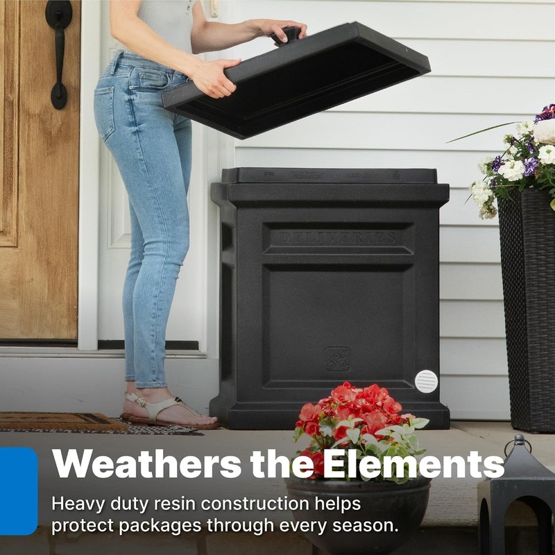 Express Parcel Delivery Box, Large Outdoor Package Bin with Lid, Weather-Resi... gallery