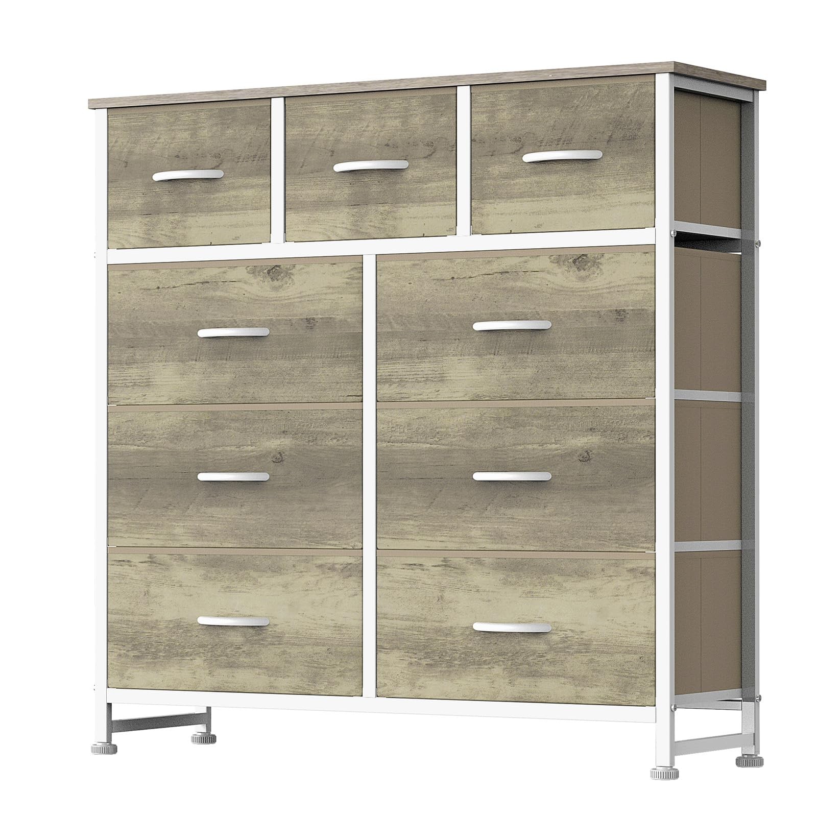 Dresser 9 Drawer Storage Organizer Fabric Bins Gold CAB-9BC-GO DUMOS Bedroom gallery