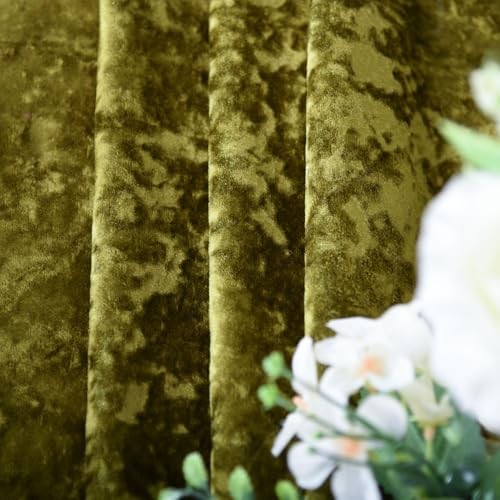 Velvet Ruffle Tablecloth, Rectangle Vintage 74" x 63" (Rectangular) Olive Green gallery