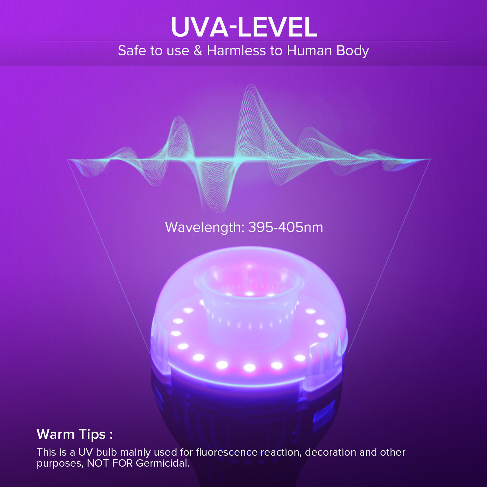 2 Pack LED Light Bulb 7W UV A15 black light Bulb Glow in the Dark For Party Club gallery