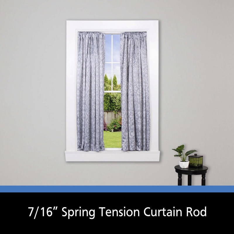 18-28 In. Adjustable Spring Tension Curtain Rod Quick and Easy to Install gallery