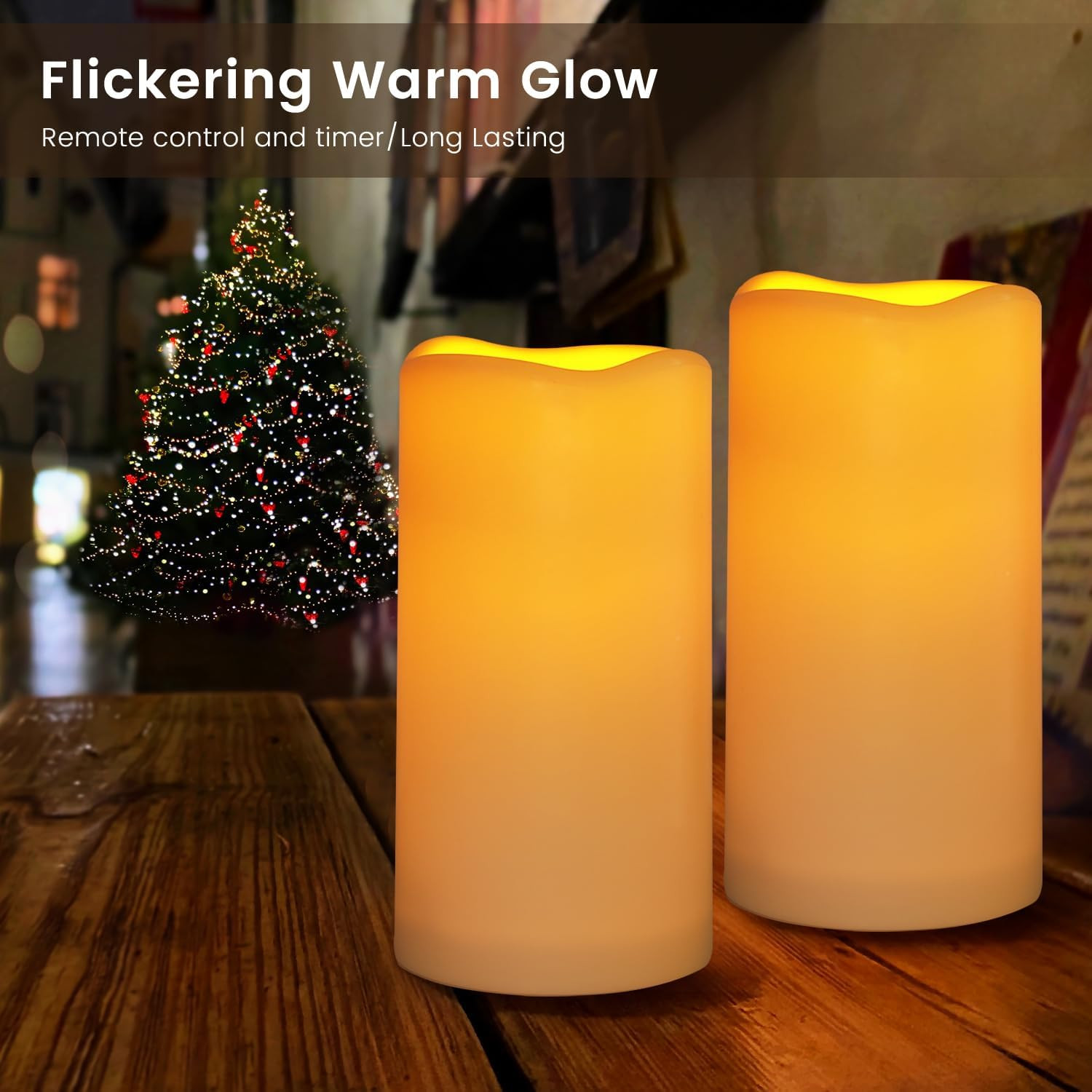 Large Outdoor Waterproof Flameless Candles with Remote ControlD3 X H5.5 Bat gallery