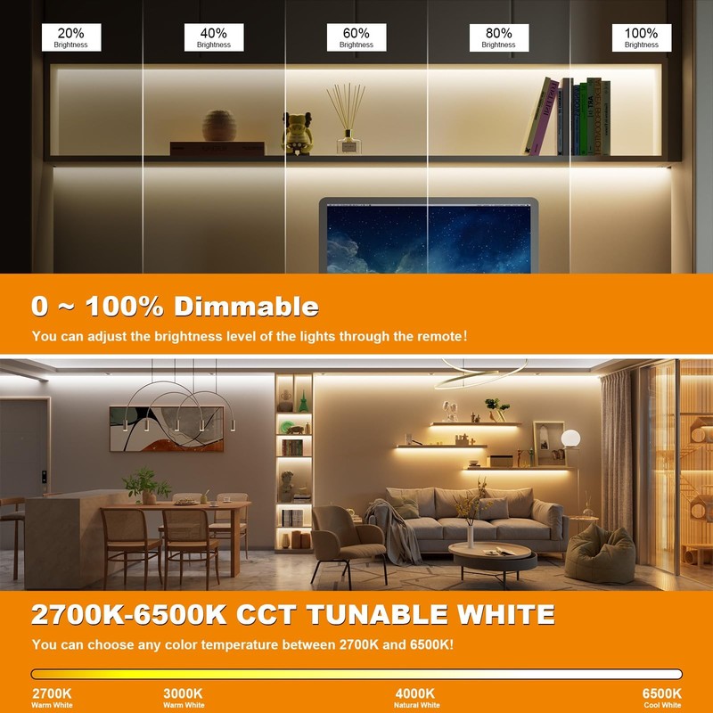 RF Remote Dimmer for CCT Tunable COB LED Strip Lights 17-Key Wireless Control gallery