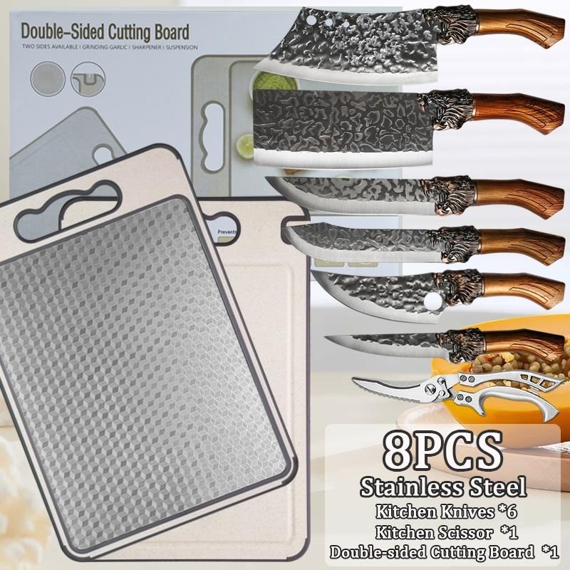 8PCS Stainless Steel Double Sided Non Slip Cutting Board Kitchen Easy to Clean gallery