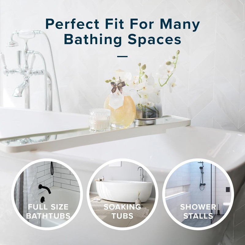 SlipX Solutions Extra Long Rubber Safety Bath Mat 18x36 Inch 220 Suction Cup gallery