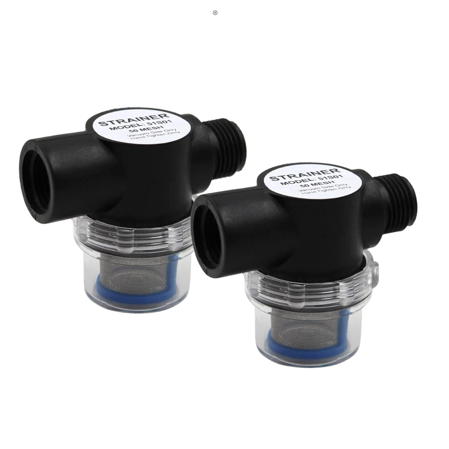 SEAFLO Water Pump Inline Strainer Filter (51S01) 1/2" NPSM Inlet/Outlet (2 Pack) gallery