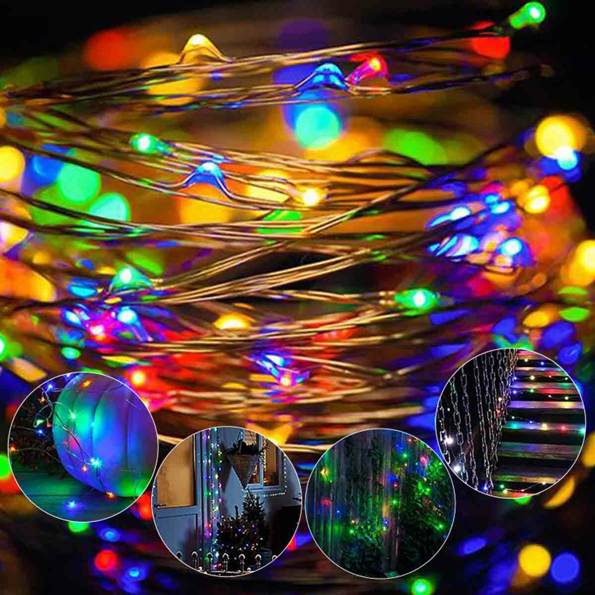 8 Modes 39Ft LED Copper Wire String Fairy Light Strip Lamp Xmas Party Waterproof gallery
