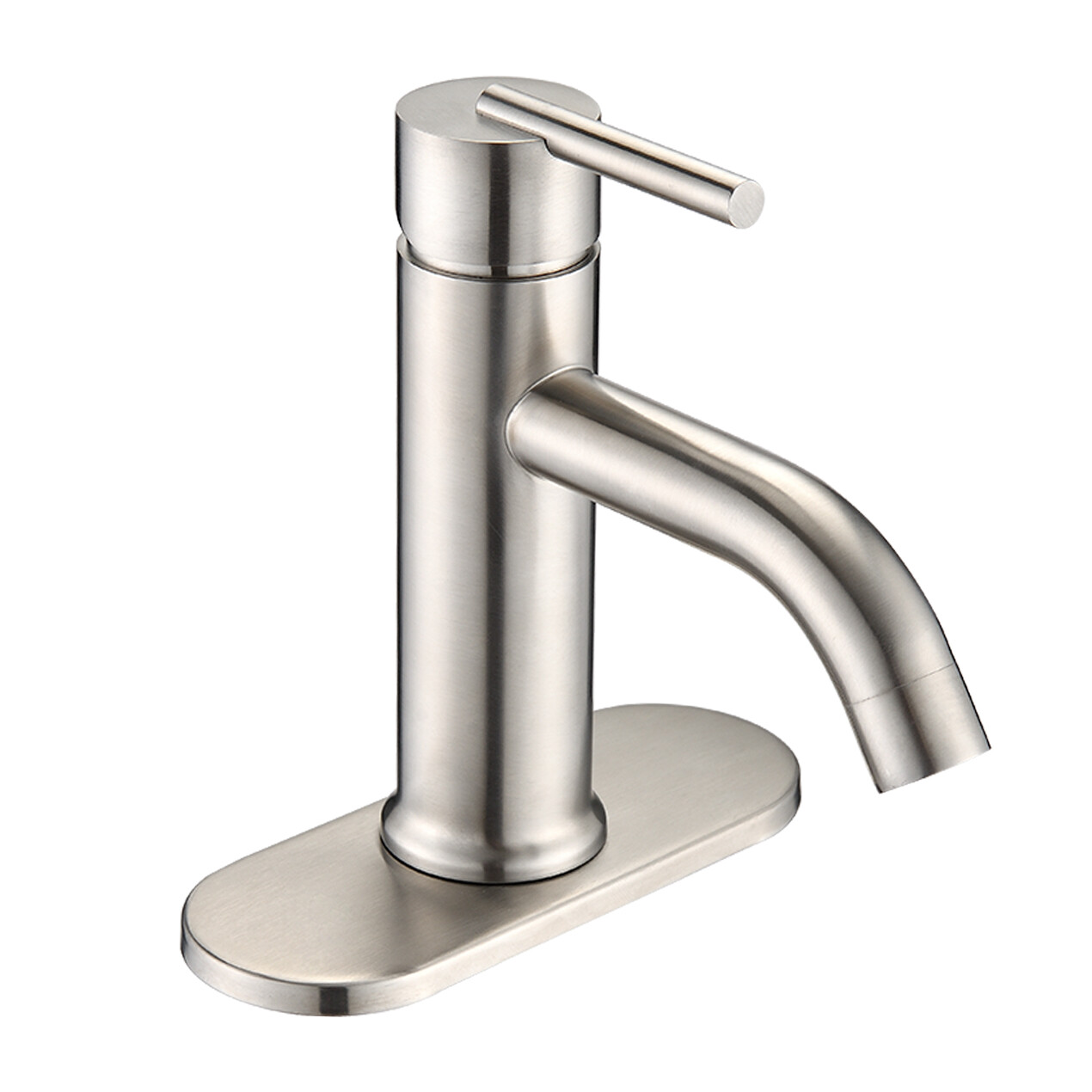 Single Hole Single Handle Bathroom Sink Faucet with Deck Plate gallery