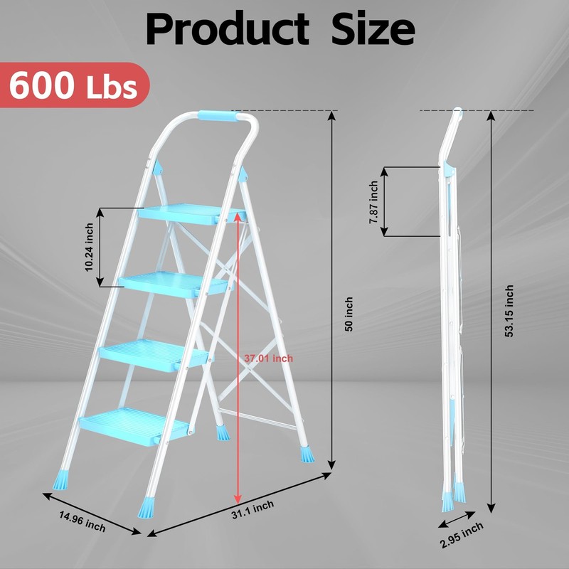 Step Ladder Foldable Folding Stool - for Home Adults Kitchen 4 Stepping Exten... gallery