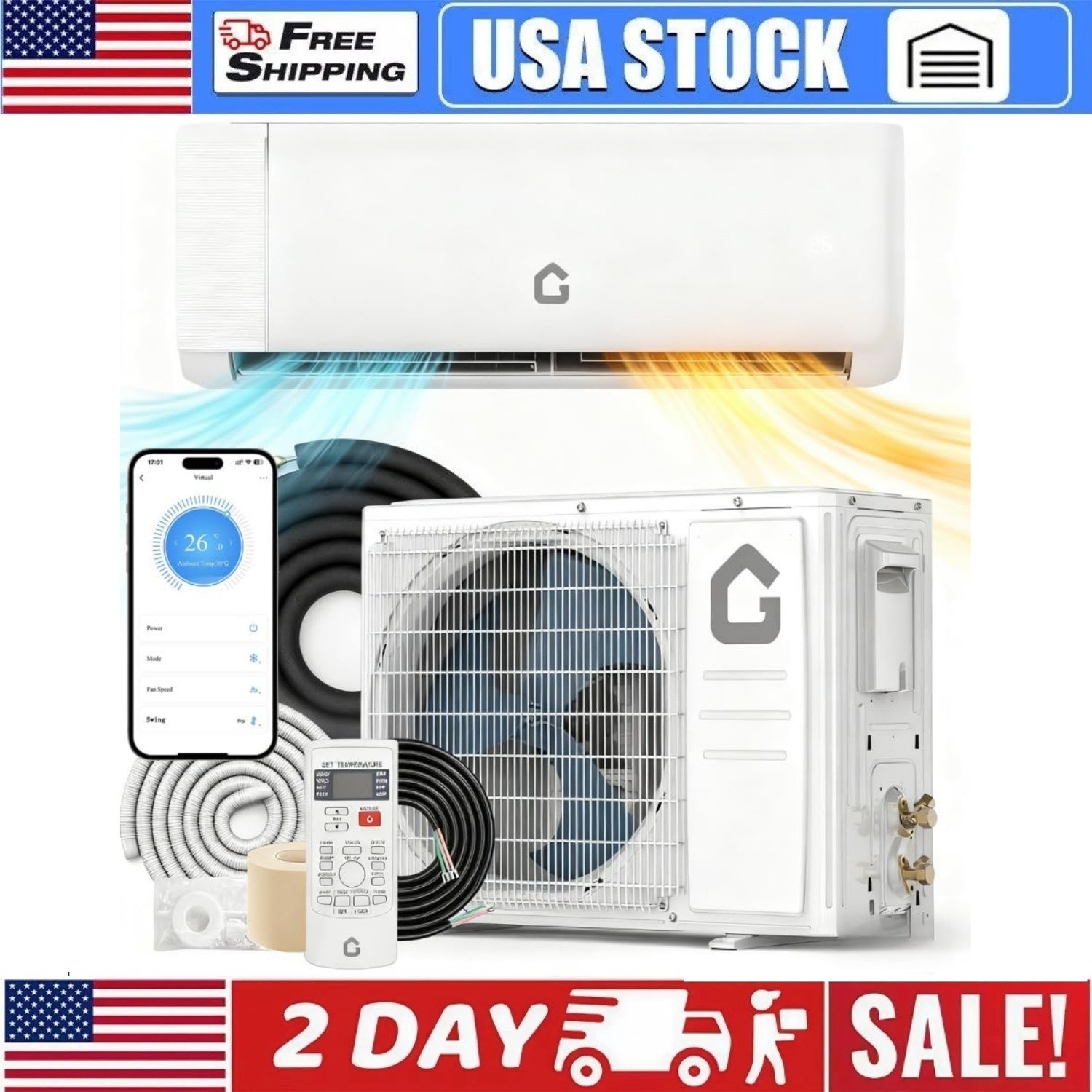 ✅12000BTU Mini Split Air Conditioner Ductless 21 SEER2 Ductless AC w/Heat Pump U gallery