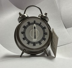 Kitchen Timer Retro Clock Manual Wind-Up Mechanical Alarm Counting 60 Min Silver