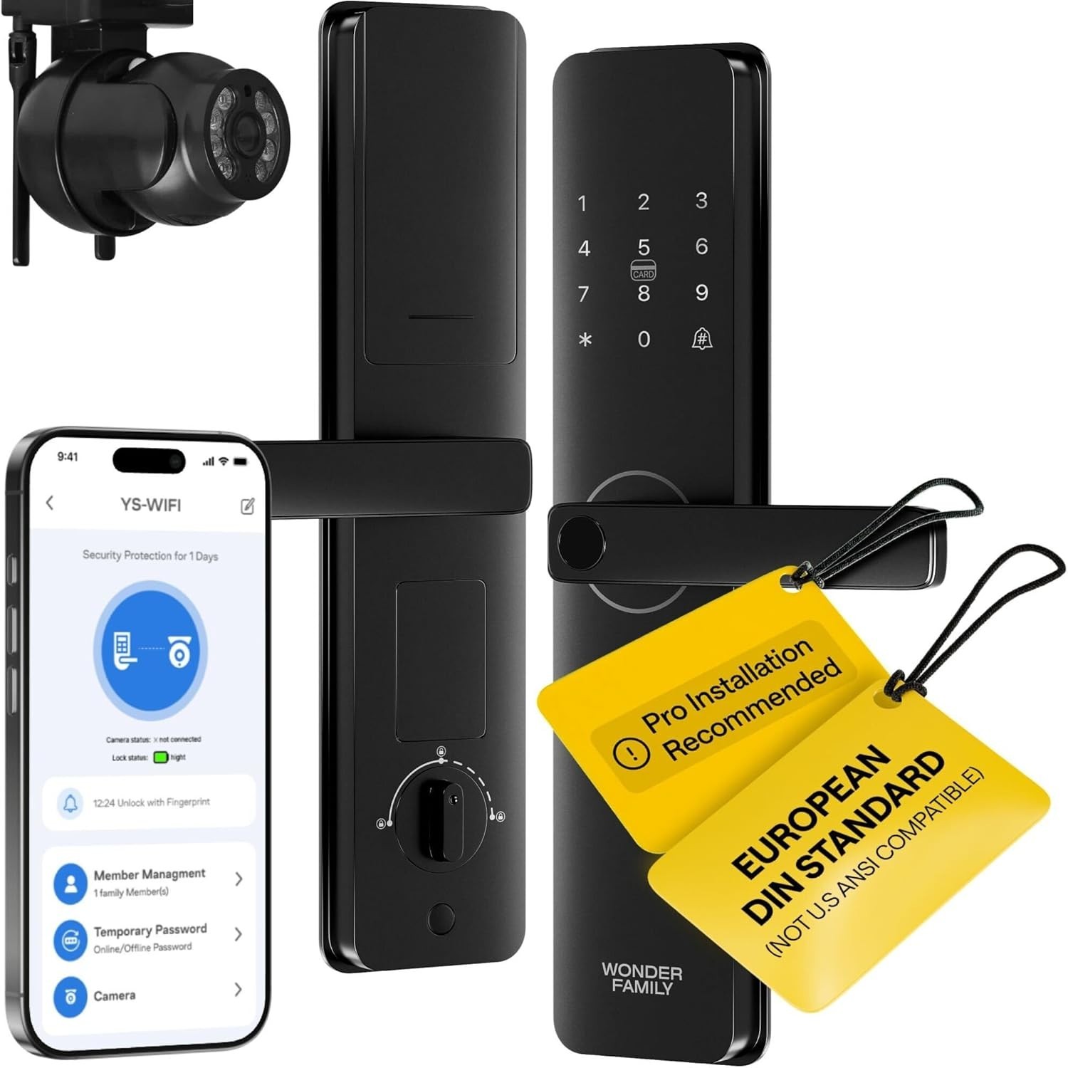 WiFi Smart Door Lock with Camera - European DIN Standard Not U.S ANSI Compatible gallery