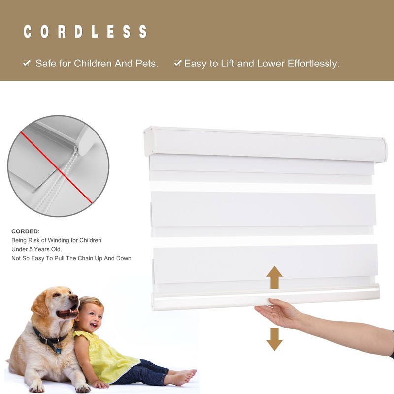 CUSTOM Made Cordless Window Shade Blind Dual Zebra Roller Blinds Day and Night gallery