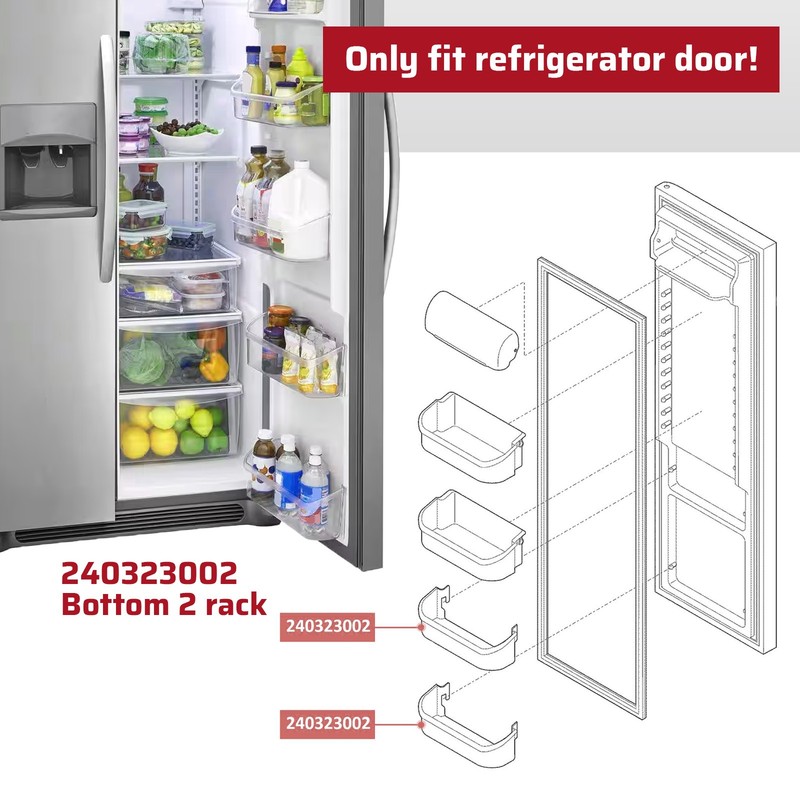 Compatible with Frigidaire Refrigerator 240323002 Door Bin Shelf Clear gallery