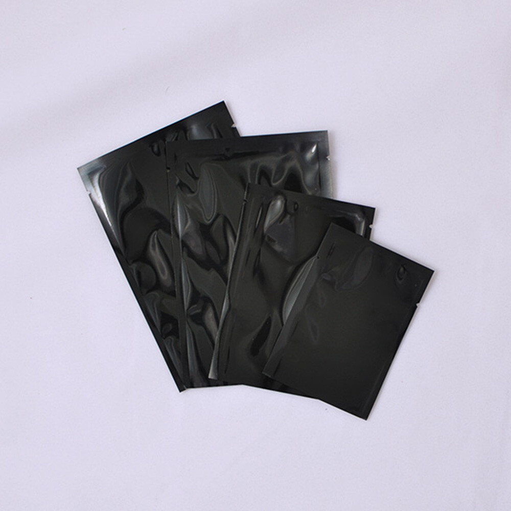 100pcs Double-Sided Black Mylar Foil Sample Open Bags Heat Sealable ~2.3x3.5in gallery