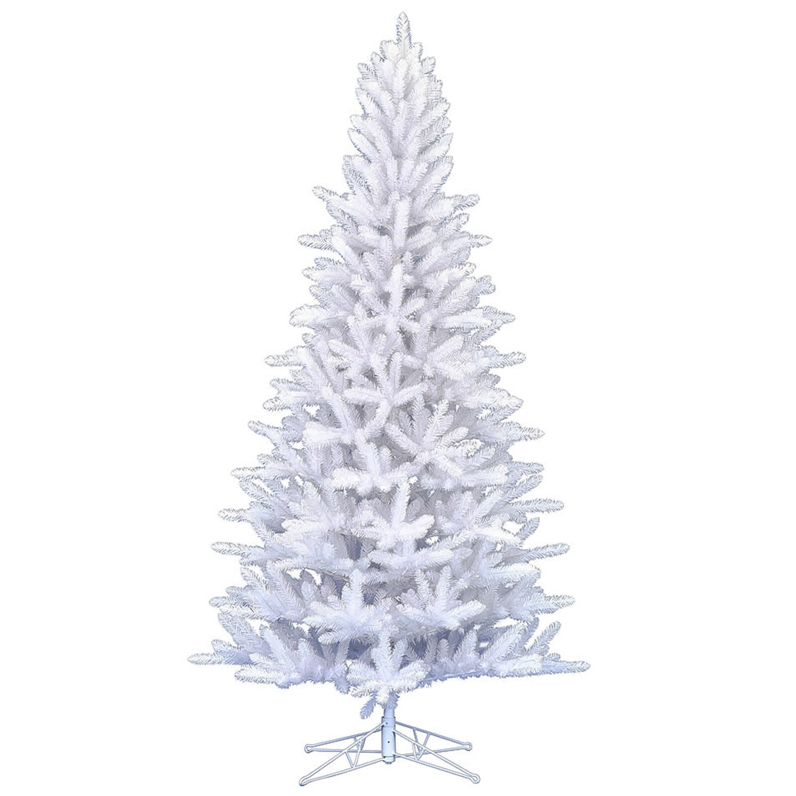7.5' Vickerman Unlit Shiny White Spruce Christmas Tree Retro Vntg Style Decor gallery