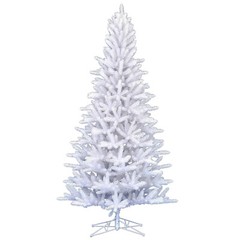 7.5′ Vickerman Unlit Shiny White Spruce Christmas Tree Retro Vntg Style Decor