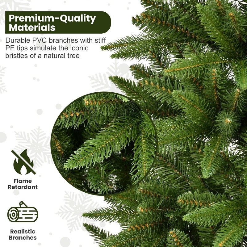 5ft Artificial Slim Christmas Tree Realistic Skinny Xmas Tree with 610Tips gallery