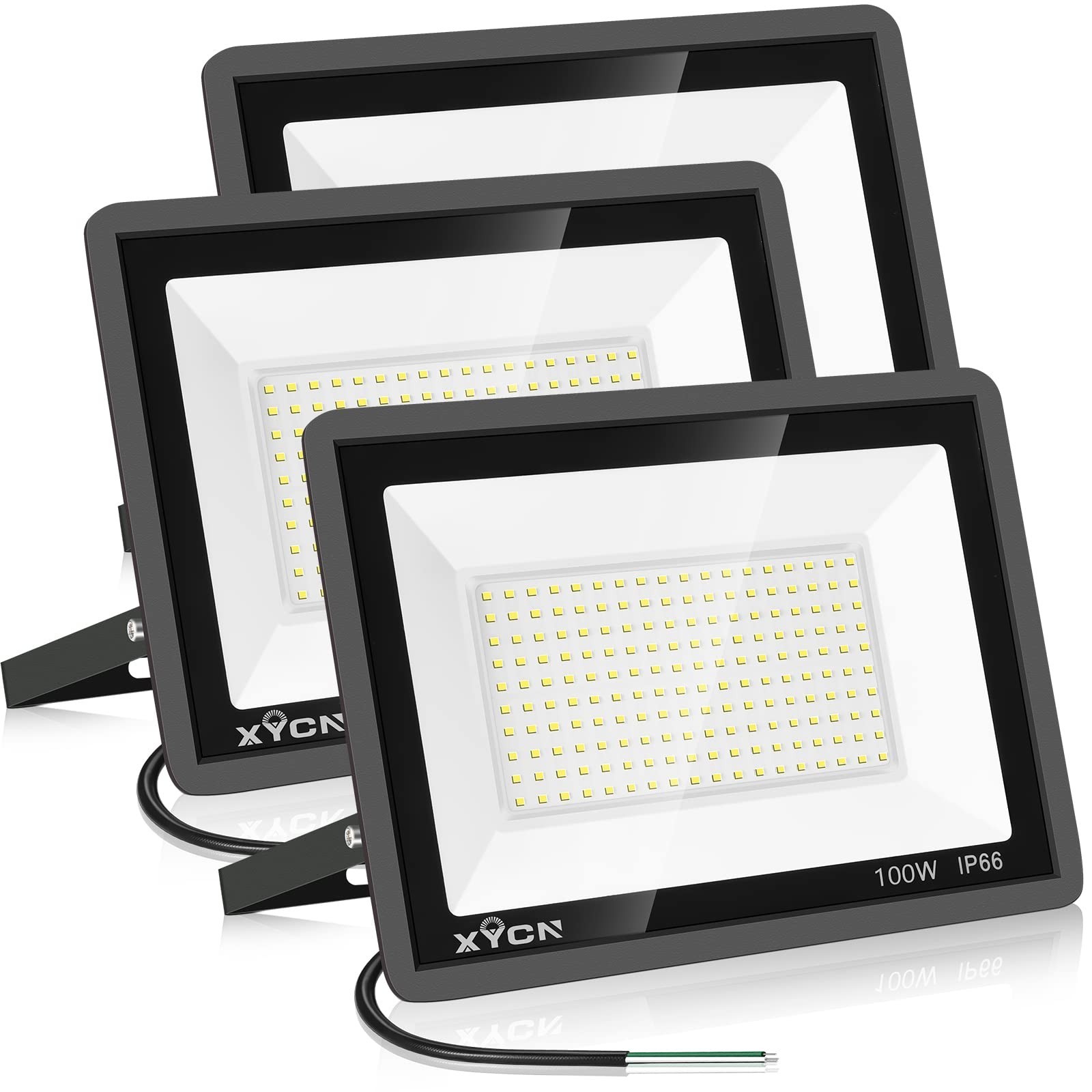 3 Pack 100W LED Flood Lights - IP66 Waterproof, 11500LM Super Bright Outdoor Sec gallery