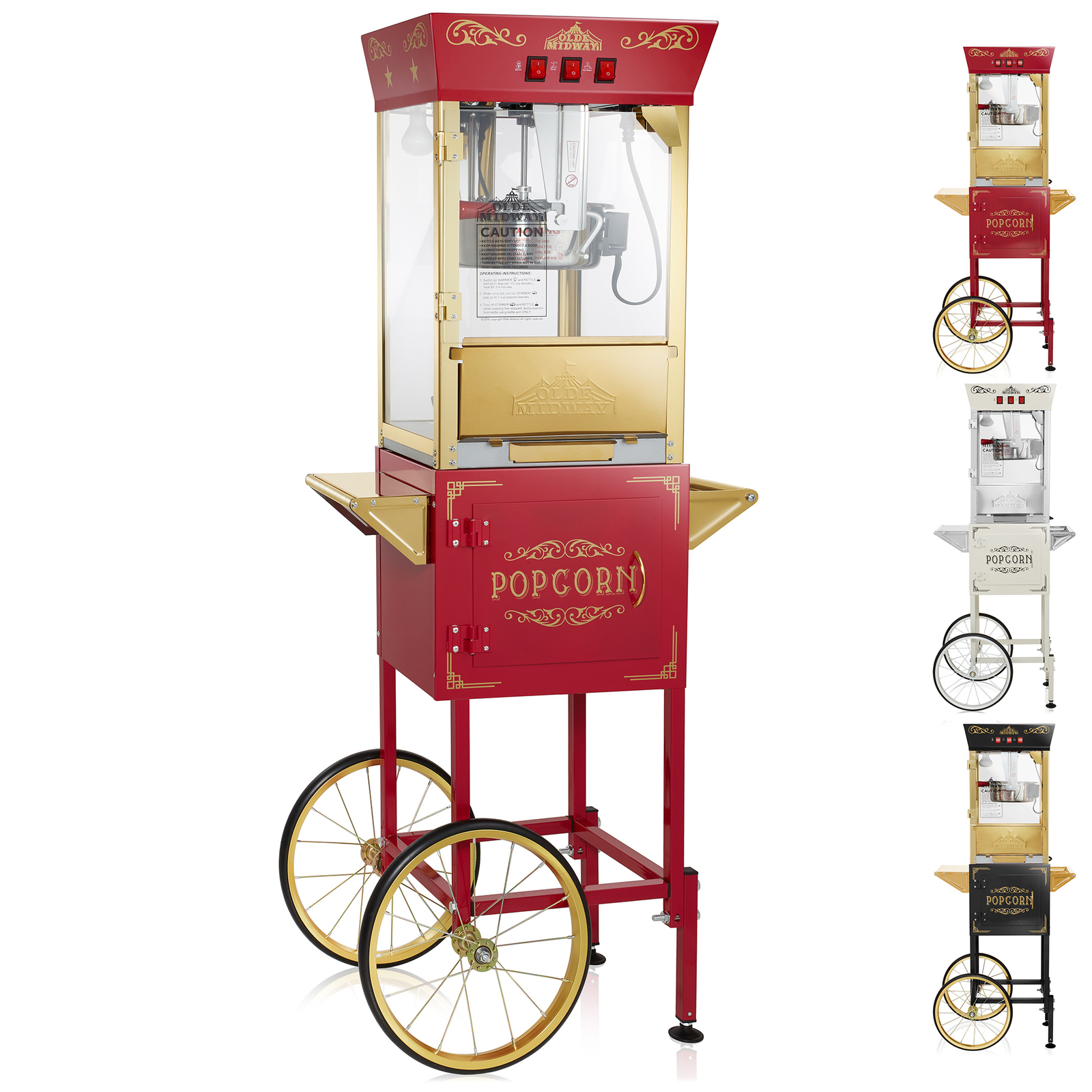 Movie Theater Popcorn Machine Maker Popper with Cart and 10 oz Kettle gallery