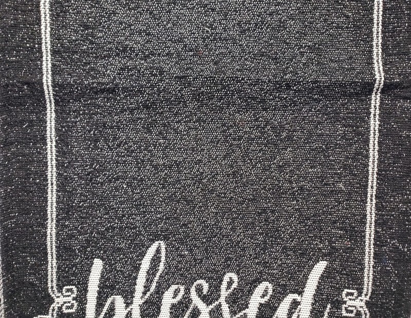 Short Tapestry Table Runner (13" x 48") INSPIRATIONAL,BLESSED, BLACK & WHITE, HC gallery