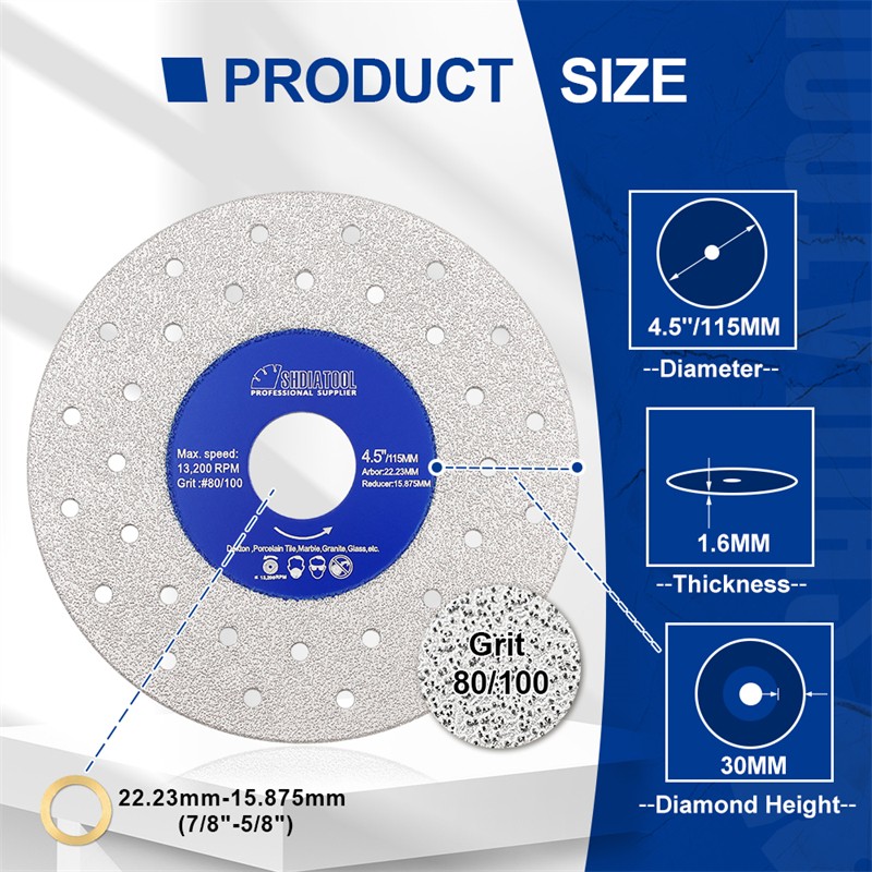 SHDIATOOL 3'' Diamond Cutting Grinding Disc Wheel for Porcelain Tile Saw Blade gallery
