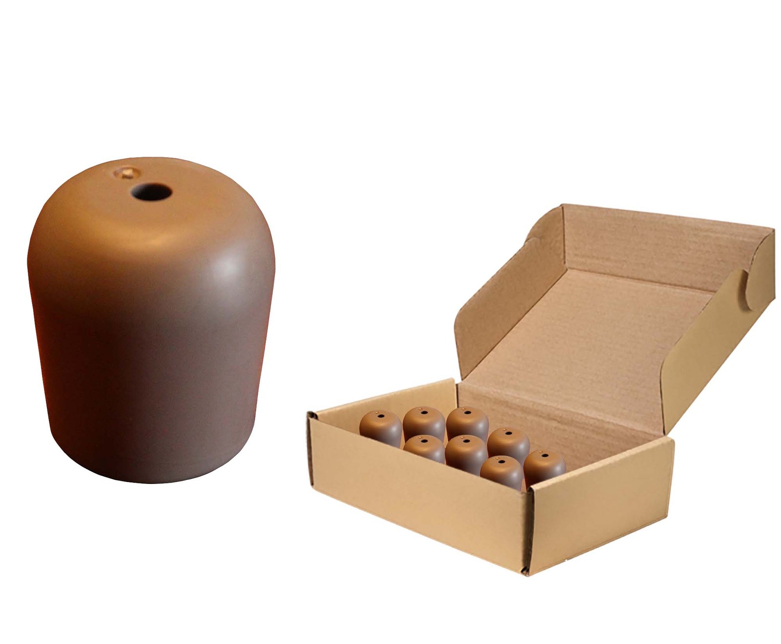 Replacement Folding Chair Tips 25 Pack Brown 3/4 in Round PVC Tubular Leg Caps gallery