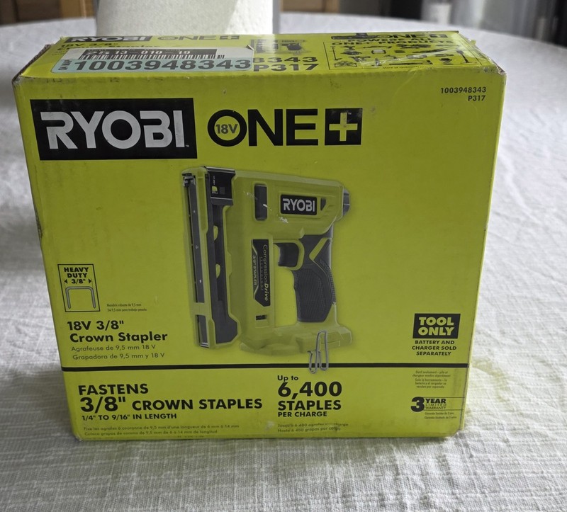 ONE+ 18V Compression Drive Cordless 3/8 In. Crown Stapler, P317 (Tool Only) gallery