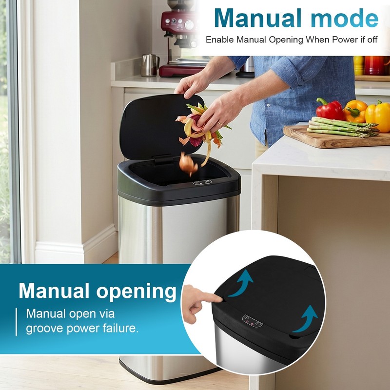 22 Gallon Automatic Sensor Trash Can, Touchless 82L Stainless Steel Trash Bin gallery