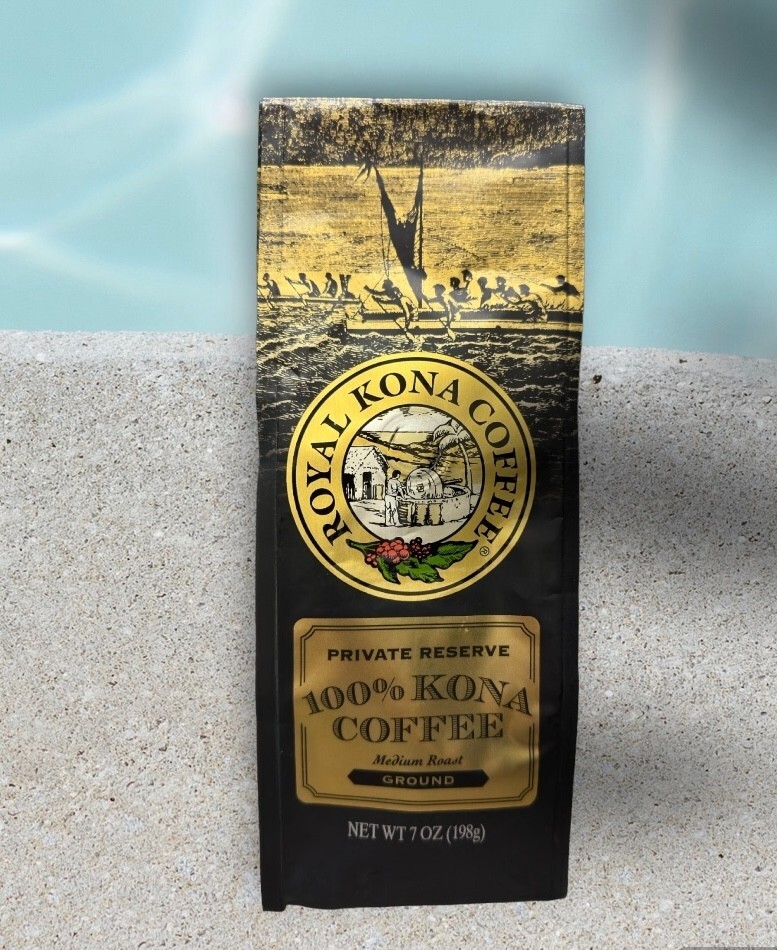 Hawaii ROYAL 100% KONA Coffee GROUND PRIVATE RESERVE Medium Roast 7oz gallery