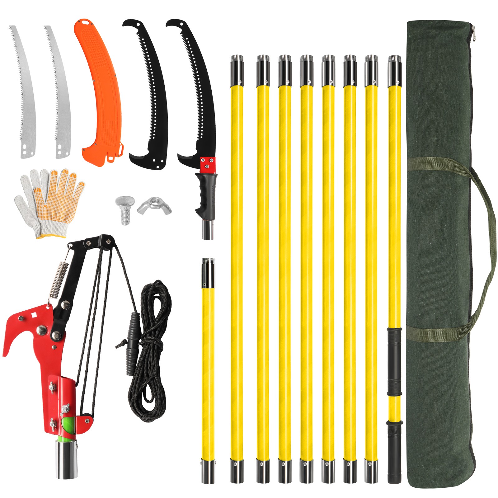 30ft Manual Pole Saw Extendable Tree Pruner Fiberglass Pole Scissors gallery