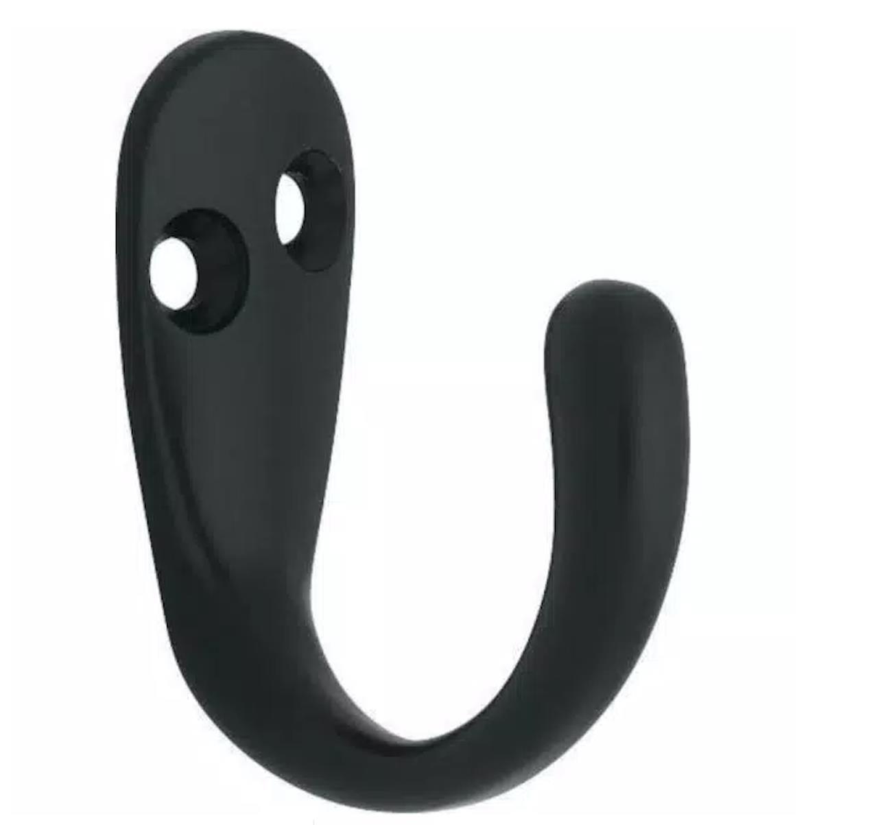 (5 Pack) (6-Pack) Single Prong Robe Hook Flat Black gallery
