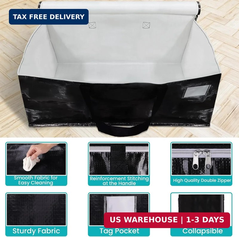 Extra Large Moving Boxes-Moving Bags with Zipper, Carrying Handles and Tag Pocke gallery