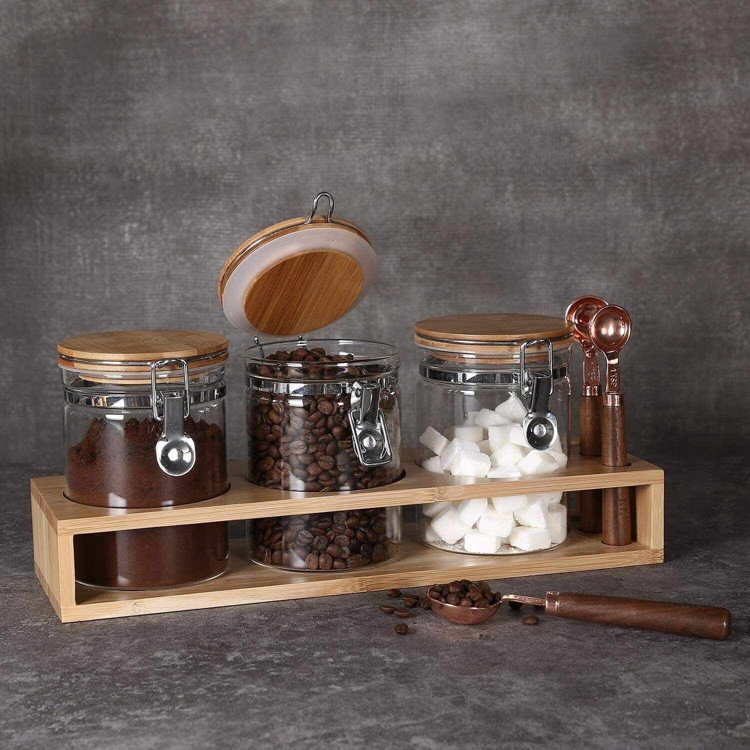Kitchen Glass Storage Jars Containers with Airtight Lids 27 Fluid-oz(0.84 quart) gallery