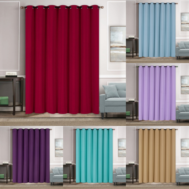 1P BLACKOUT UNLINED HEAVY THICK THERMAL PANEL WINDOW CURTAIN EXTRA WIDE 100"X84" gallery