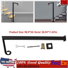 Single Post Handrail Stairs Railing Handrail For 1 or 2 Steps Handrail Metal NEW