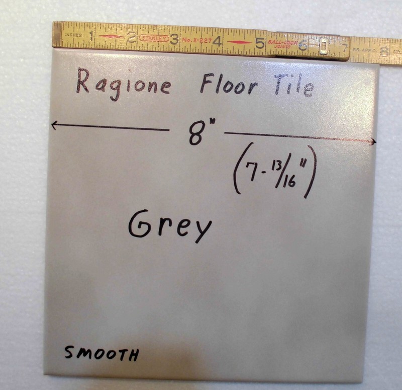 1 pc. *Gray* Ragione Ceramic Floor Tile 8" Fine Smooth Surface, Splash Effect gallery