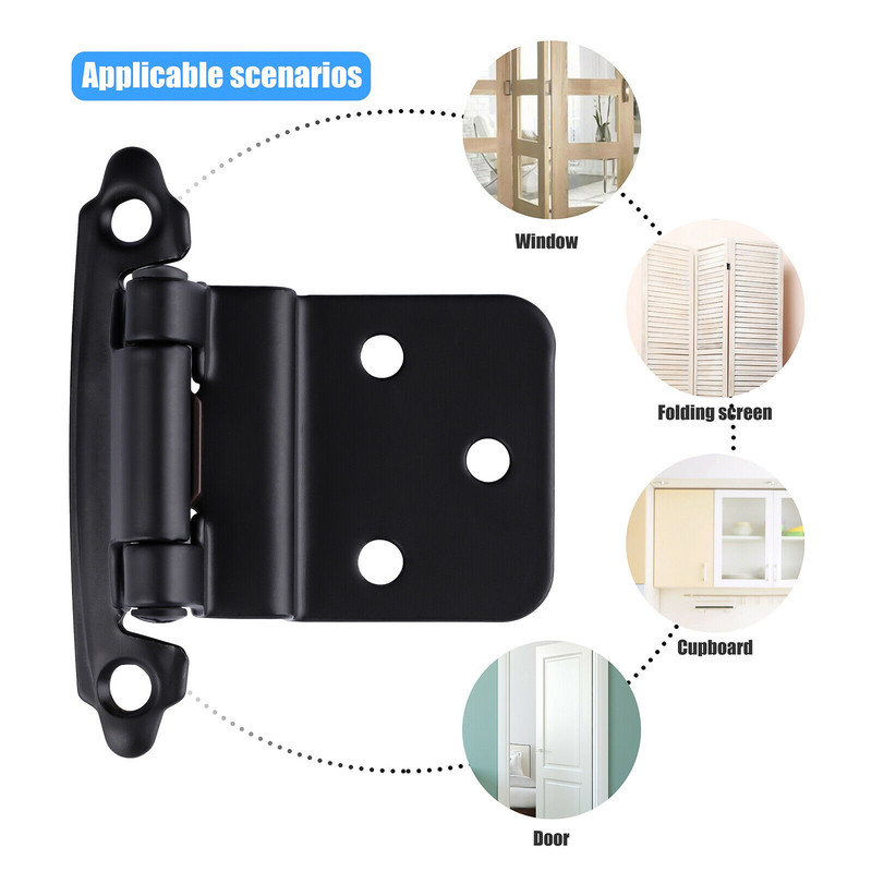 3/8" Inset Offset Kitchen Cabinet Doors Hinges Self Closing Face Mount Lot gallery