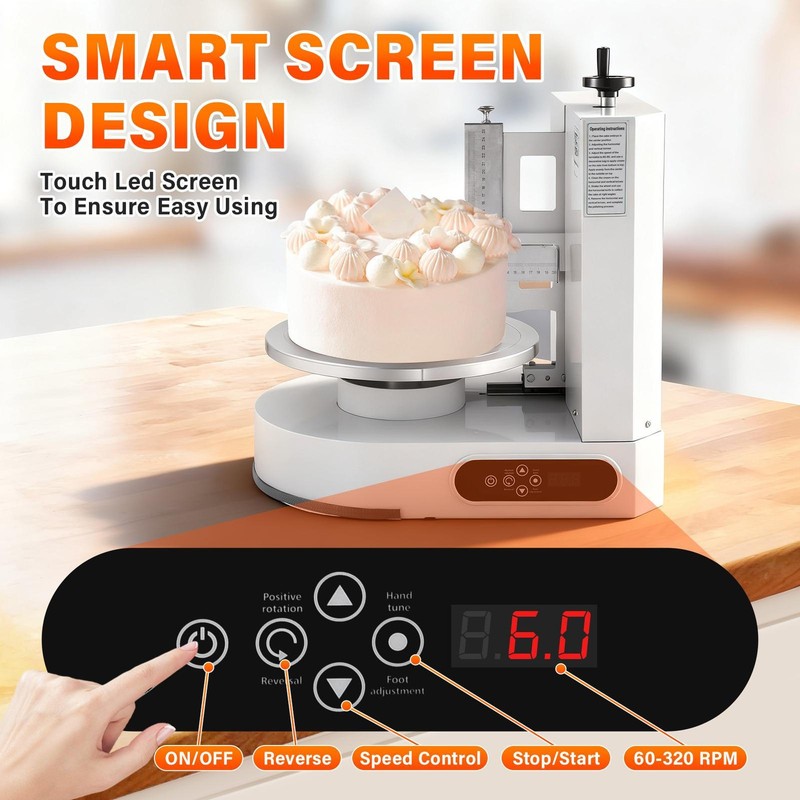 Cake Decorating Machine Cake Frosting Spreading for 4" to 12" Cake White gallery